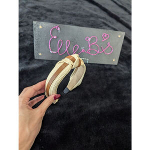 NWOT Tan Twill/Brown Headband